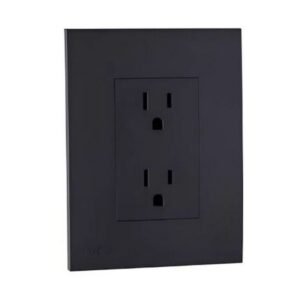 TOMACTE DOBLE INTEGRAL C/P.T 15A/127V SPAZIO NEGRO MATE - CILES - PT144373NM