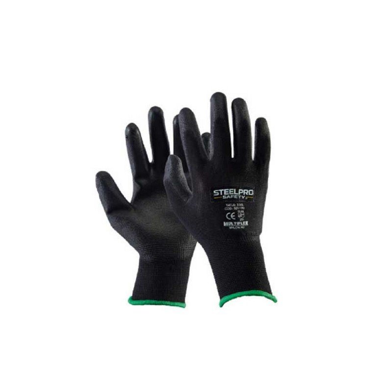 GUANTE MULTIFLEX NYLON PU TL NEGRO - STEELPRO 301000780110