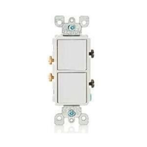 INTERRUPTOR DECORA DOBLE 15 AMEPRIOS 120 VOLTIOS LEVITON - LEVITON 5634-W