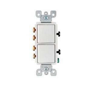 INTERRUPTOR DECORA CONMUTABLE DOBLE 15 AMPERIOS 120 VOLTIOS LEVITON - LEVITON 5643W