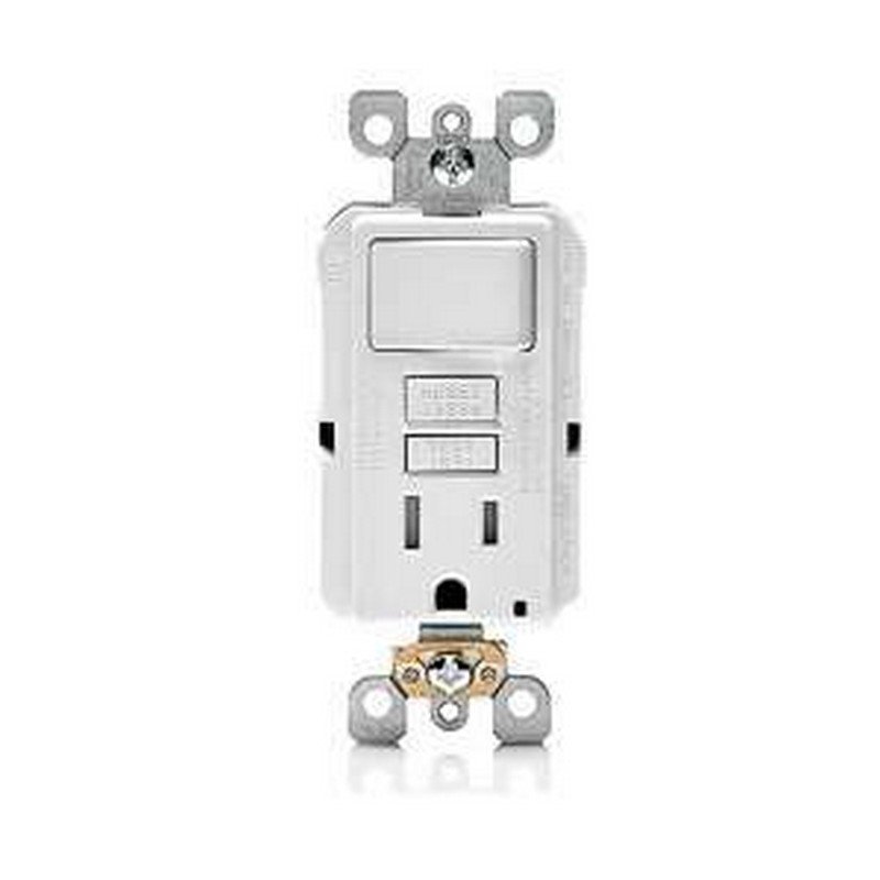 TOMA GFCI MAS INTERRUPTOR 15 AMPERIOS 120 VOLTIOS LEVITON - LEVITON GFSW1-W