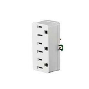 TOMA DE 3 SALIDAS CON POLO A TIERRA A 15 AMPERIOS 125 VOLTIOS LEVITON - LEVITON 698-W