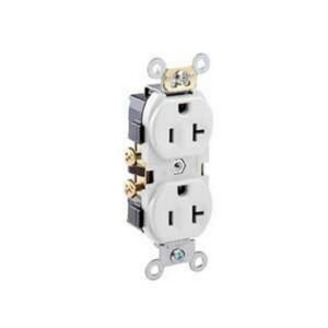 TOMA DOBLE CON POLO A TIERRA A 20 AMPERIOS 125 VOLTIOS LEVITON - LEVITON CR20W