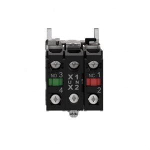 Pulsador luminoso rojo 22mm - retorno resorte nivelado - 120 V - 1 NA + 1 NC - SCHNEIDER XB4BW34G5