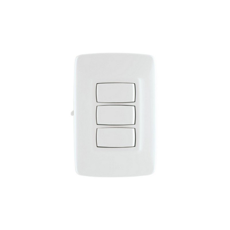 INTERRUPTOR CONMUTABLE TRIPLE CON LUZ PILOTO ARQUEA - LEGRAND GRL-IND AQ-222BL