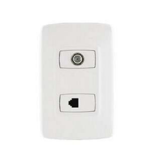 SALIDA CON TERMINAL COAXIAL T.V. AMERICANA 75 OHM + TELEFÓNICA AMERICANA RJ11, 4 HILOS ARQUEA - LEGRAND AQ-605-75BU