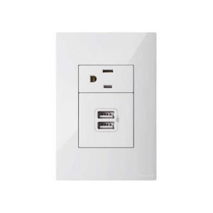 TOMA CLICKME SENCILLA CP + USB DOBLE BL- LEGRAND 687637