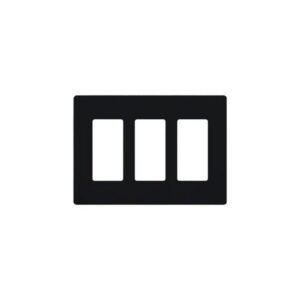 TAPA CON 3 ESPACIOS A PRESIÓN NEGRO - LUTRON CW-3-BL