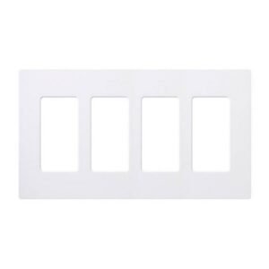TAPA PARA PARED DE 4 ESPACIOS DE PRESIÓN - LUTRON CW-4-WH